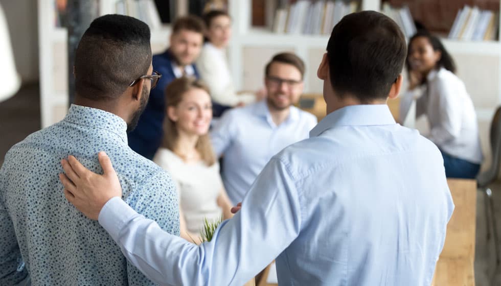 A new employee goes through the hiring process